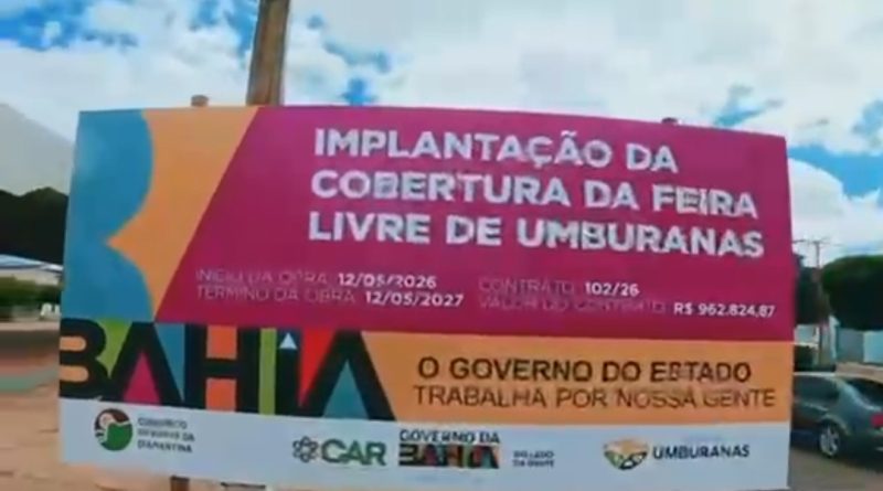 Prefeitura de Umburanas assina ordem de serviço para construção da cobertura da Feira Livre