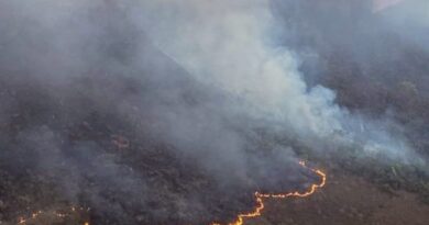Incêndio atinge serra na divisa entre Jacobina e Caém e mobiliza atenção dos Bombeiros