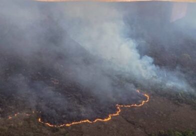 Incêndio atinge serra na divisa entre Jacobina e Caém e mobiliza atenção dos Bombeiros